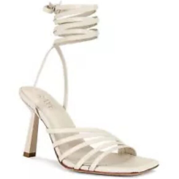 RAYE Sookie bone white ivory wrap sandal heel 8.5 Revolve - Picture 2 of 10